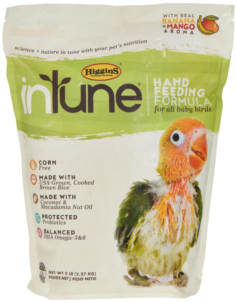 Higgins Intune Natural Hand Feeding Baby Bird Food Formula, 5lb - Image 1